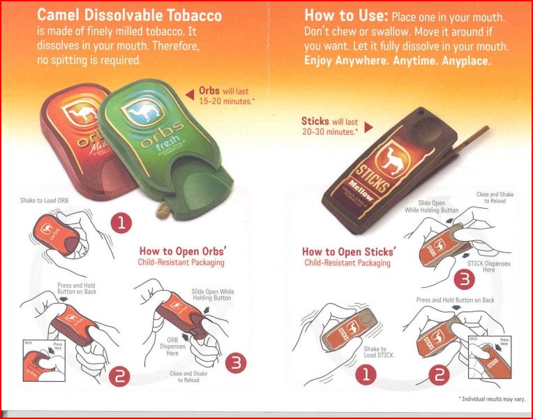 Camel Dissolvables User Guide - are they kidding or what?