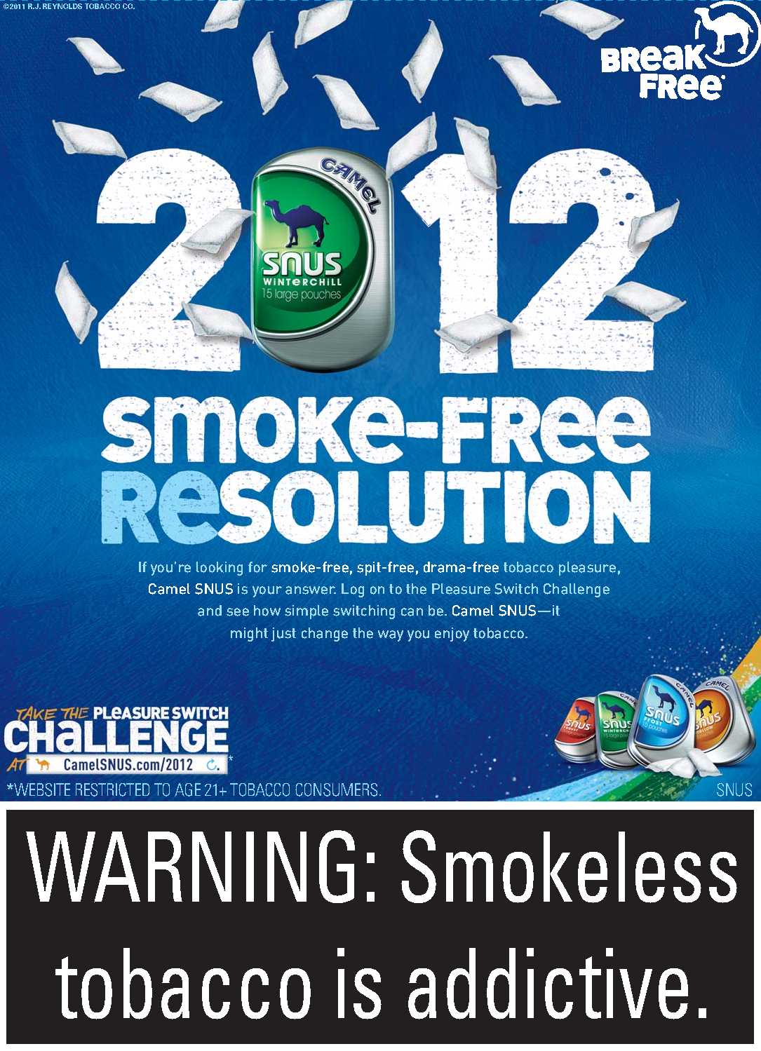 Camel Snus ad - Smoke-Free Resolution 2012