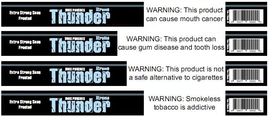 FDA mandated Smokeless Tobacco Warning statements