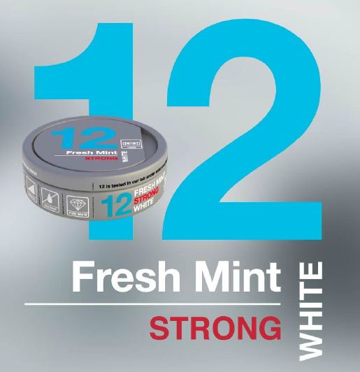 12 Lab Series Fresh Mint Strong White Portion Snus