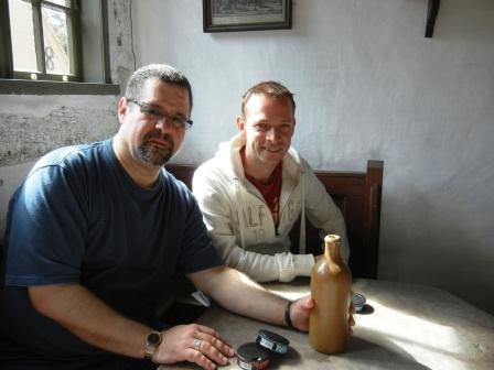 Author Larry Waters with Patrick Vogel in Denmark for the 2011 new V2 factory celebration