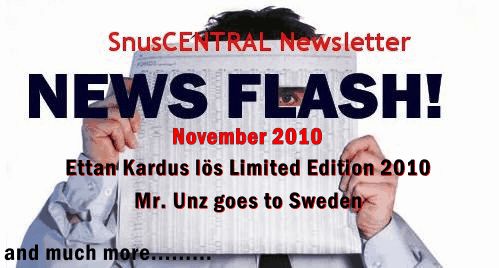 SnusCENTRAL Newsletter for November 2010