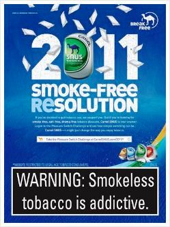 Camel Snus Smoke-Free Resolution Ad 2011