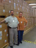 Larry Waters (left) chilling in the SMAB Cold Room at the Gothenburg Factory
