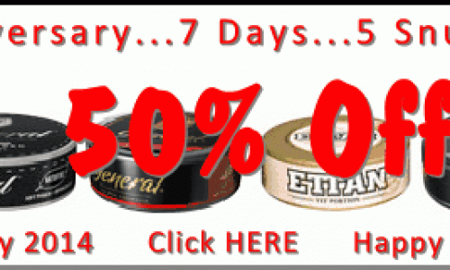 50% OFF Snus Sale!