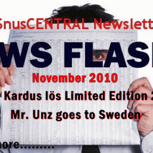 SnusCENTRAL Newsletter for November 2010