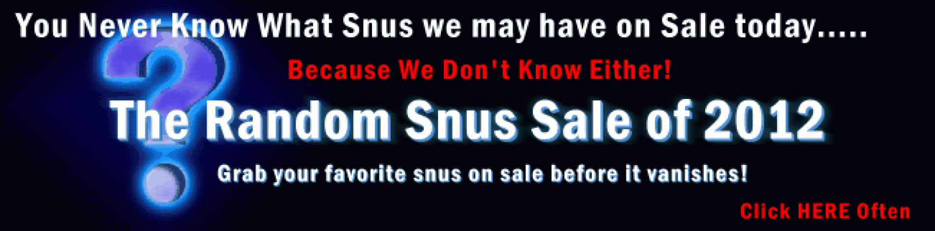 Friday Snus Sale Update!